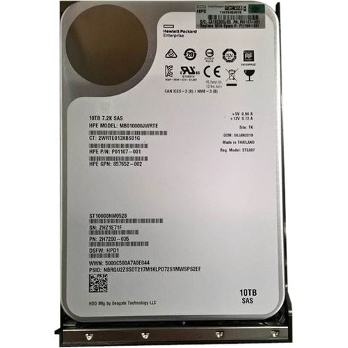 HPE Sourcing P11186-001 10TB 12Gb/s SAS Internal Hard Drive for ProLiant Servers
