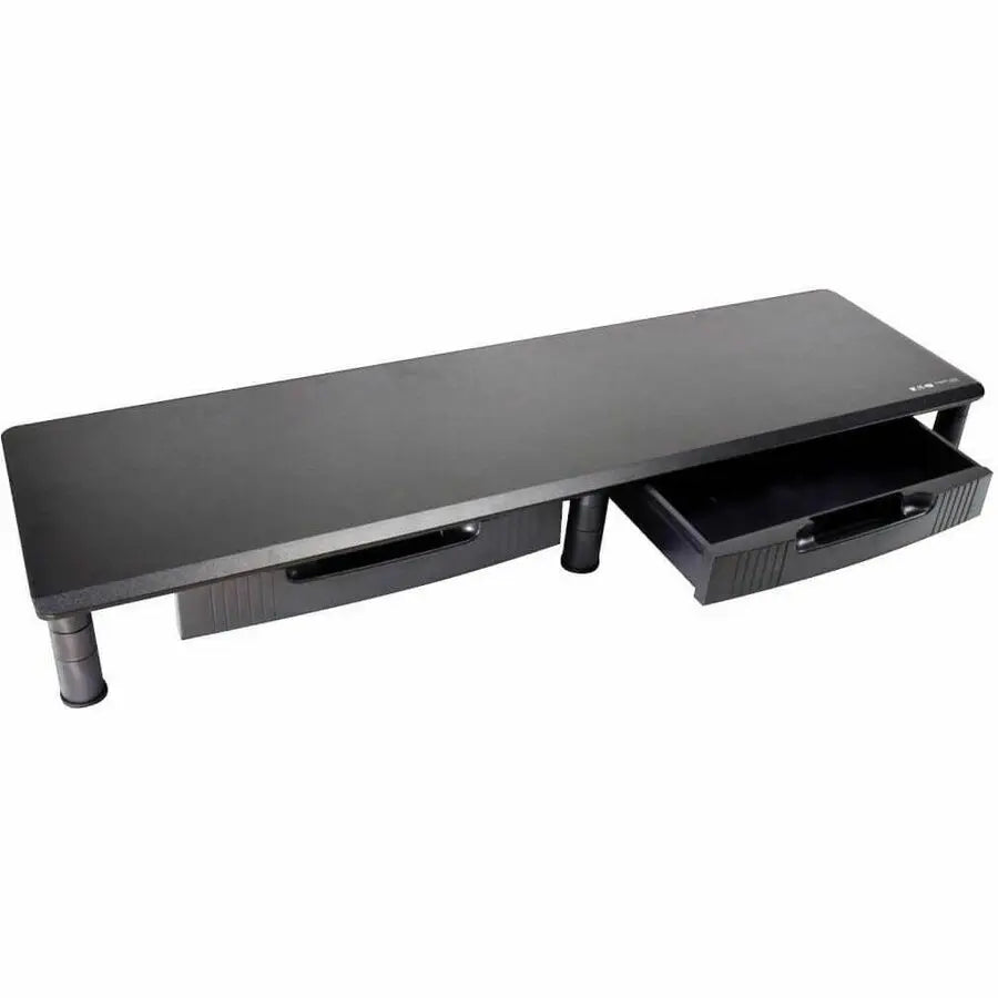 Eaton Tripp Lite Series MR4011DTAA Extra-Wide Dual-Monitor Riser with Storage Drawers, Black