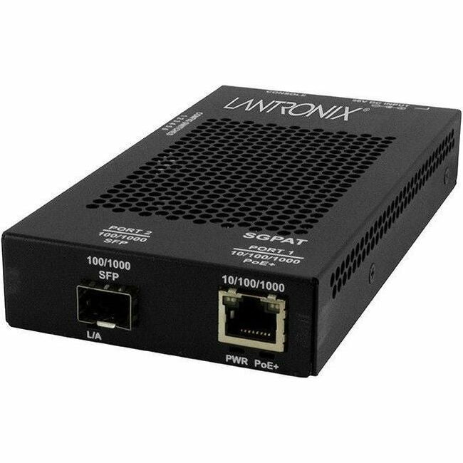 LANTRONIX IOT SGPAT1040-105 PoE+ Media Converter with Fiber Support