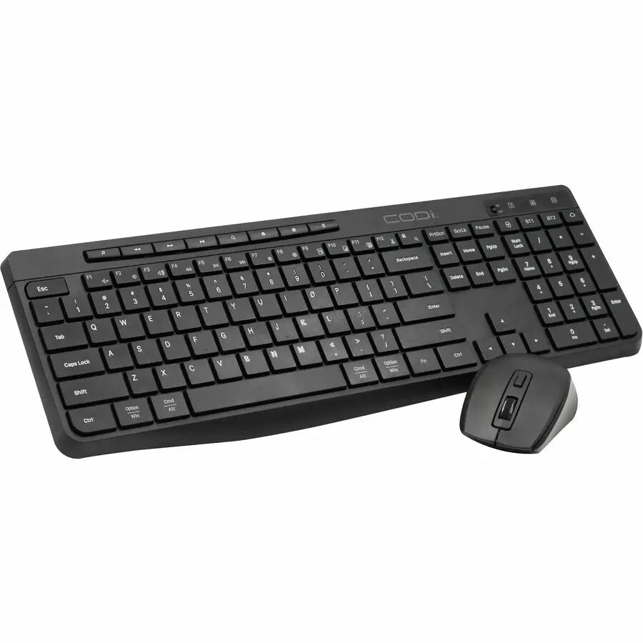CODi KM-2B1W-R Triple Connection Wireless Keyboard and Mouse Combo with USB-C Rechargeable Battery