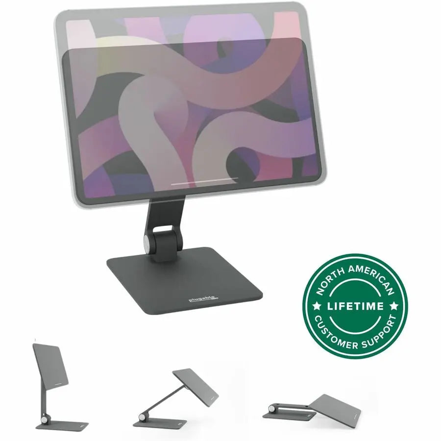 Plugable Magnetic Tablet Stand for iPad Air & iPad Pro 11-inch - Adjustable Aluminum Holder with N52 Magnets and Anti-Slip Padding