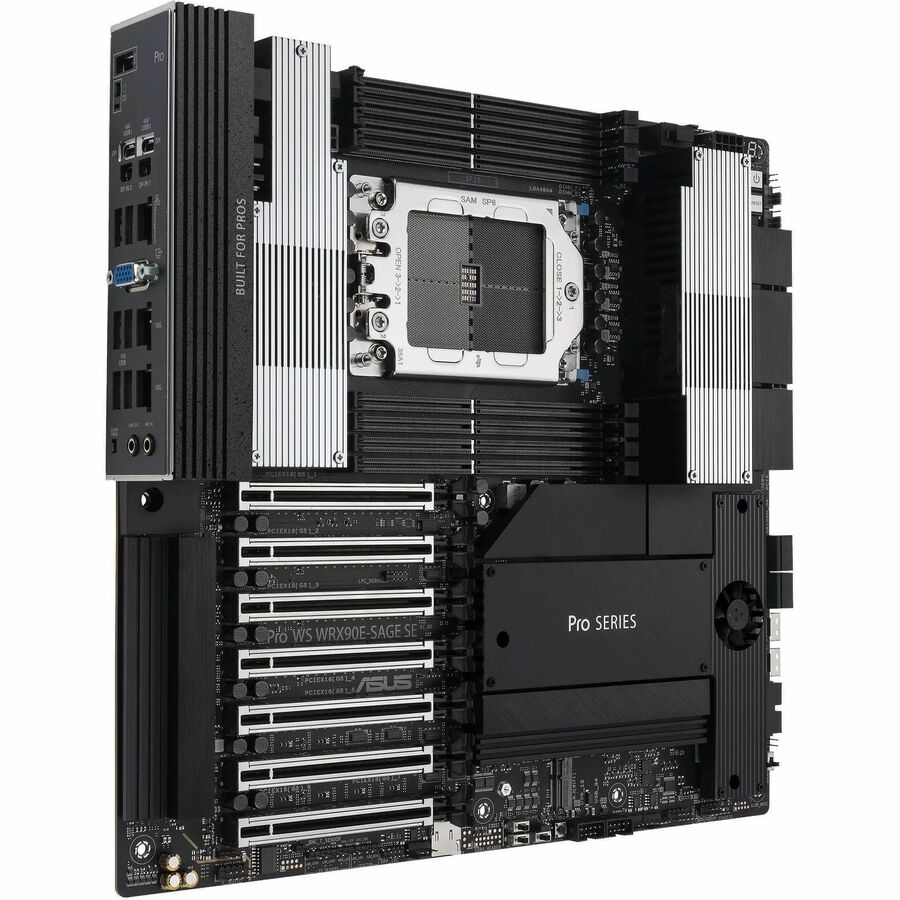 ASUS Computer International Pro WS WRX90E-SAGE SE Workstation Motherboard - AMD sTR5 Socket, DDR5, PCIe 5.0, Dual 10Gb LAN