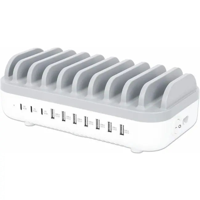 IC INTRACOM Manhattan 10-Port USB Charging Station - 120 W