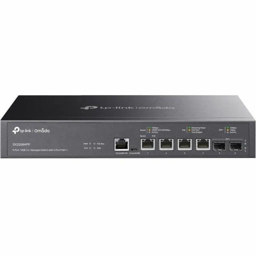TP-LINK Omada SX3206HPP 6-Port 10G Ethernet Switch with PoE++ and Managed Features