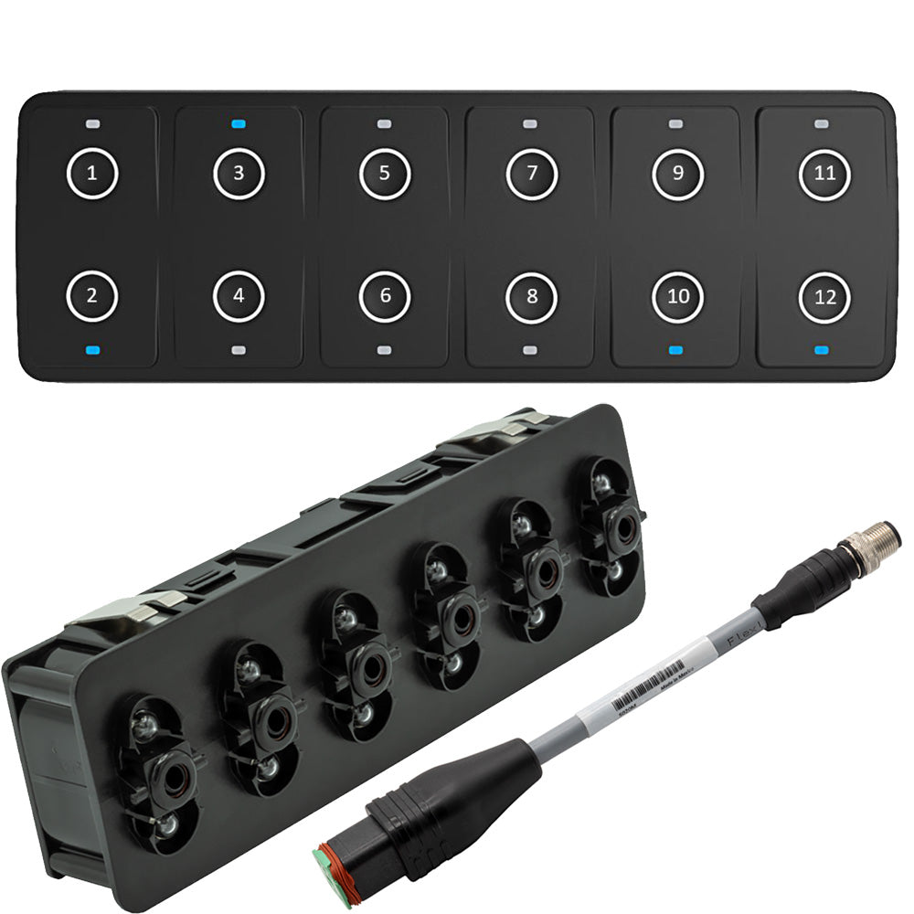 Maretron CKM12 Keypad with NMEA 2000 Adapter Cable – Horizontal Installation
