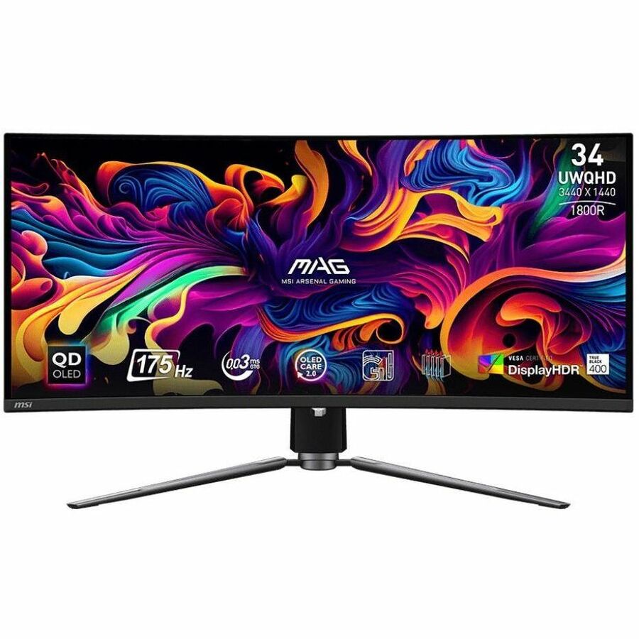 MSI MAG 341CQP OD-OLED Widescreen Gaming Monitor with 34-Inch Ultra-Wide Display and 175Hz Refresh Rate