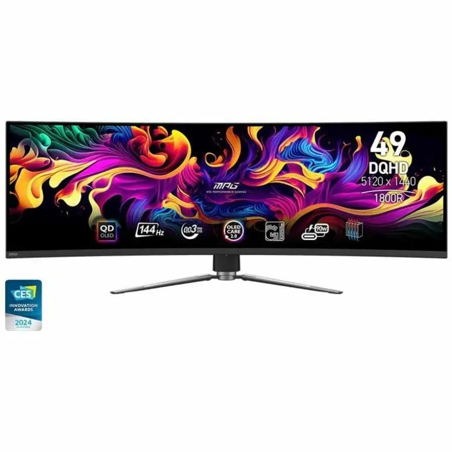 MSI MPG 491CQP QD-OLED 49-inch Curved Gaming Monitor with Ultra-Wide Quad HD Display