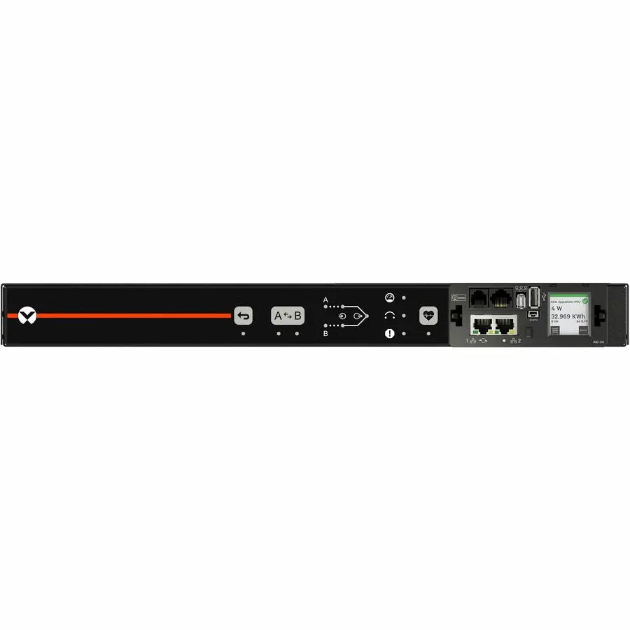 Vertiv Geist VA4N11A0 Rack Transfer Switch with 10 NEMA 5-15R Receptacles and 15A Power Capacity