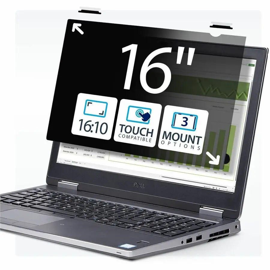 StarTech.com 16-inch Flip-Up Privacy Screen with Touch for Laptops - Anti-Glare Filter and Blue Light Reduction
