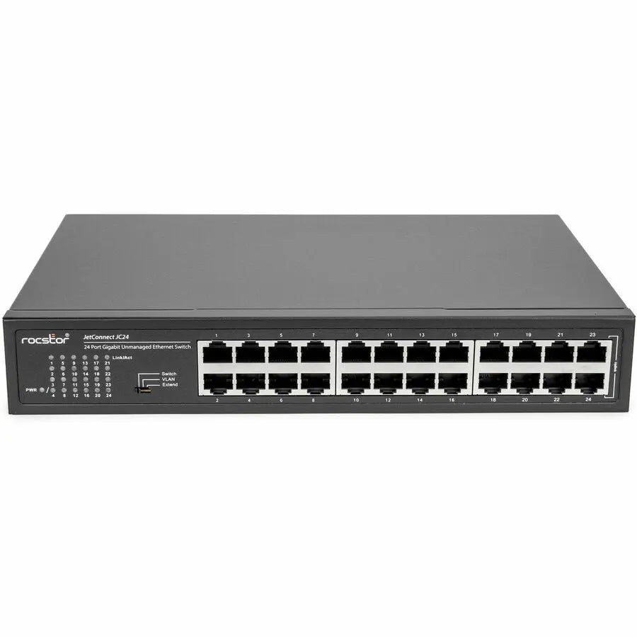 Rocstor JetConnect JC24 24-Port Gigabit Ethernet Switch with VLAN and Extend Mode