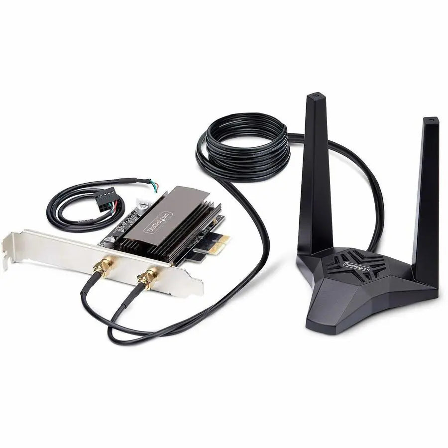 StarTech.com Wi-Fi 6E PCIe Network Card with Bluetooth 5.3 - AX5400, Magnetic Antenna Base, Tri-Band 802.11ax for Desktop Computers