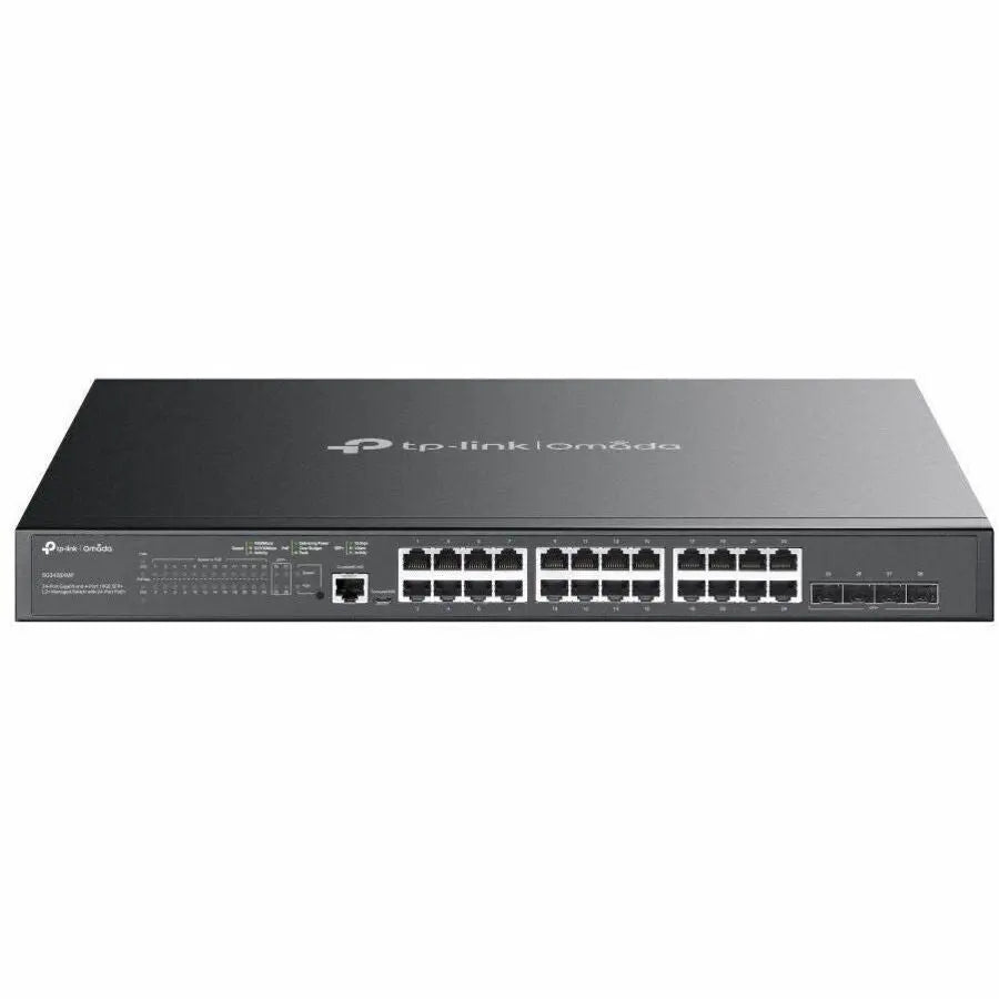 Omada 24-Port Gigabit and 4-Port 10GE SFP+ L2+ Managed Switch with 24-Port PoE+