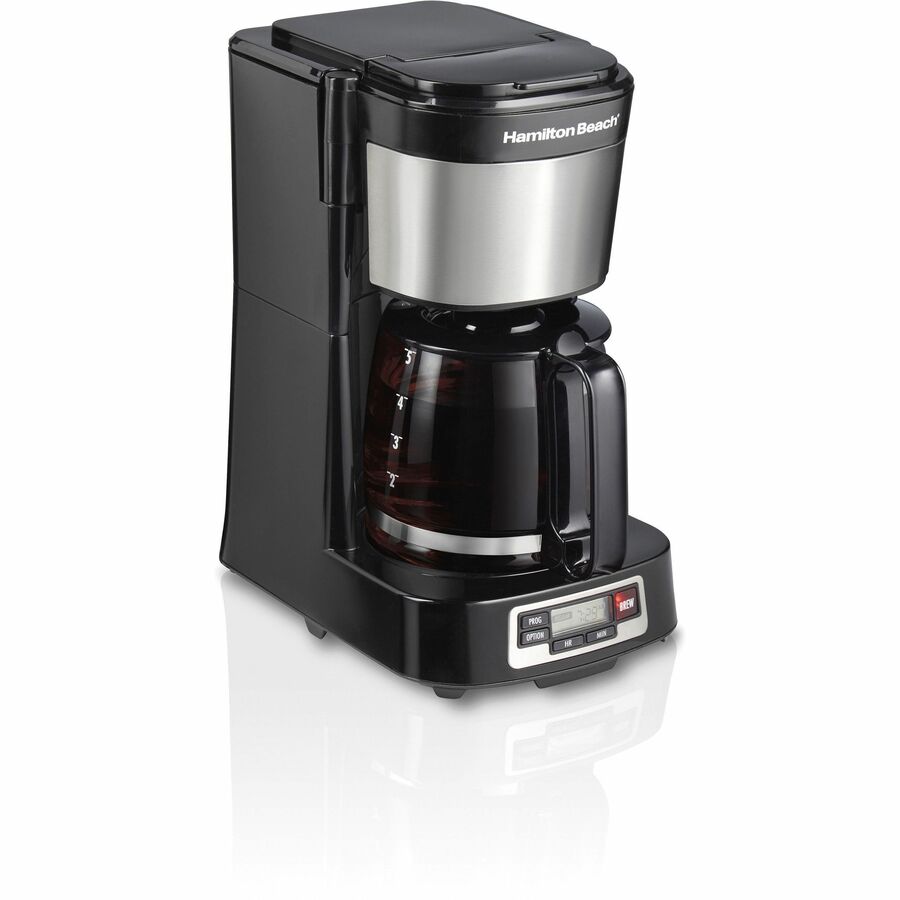 Hamilton Beach FrontFill 5-Cup Compact Programmable Coffee Maker with Glass Carafe, 46111