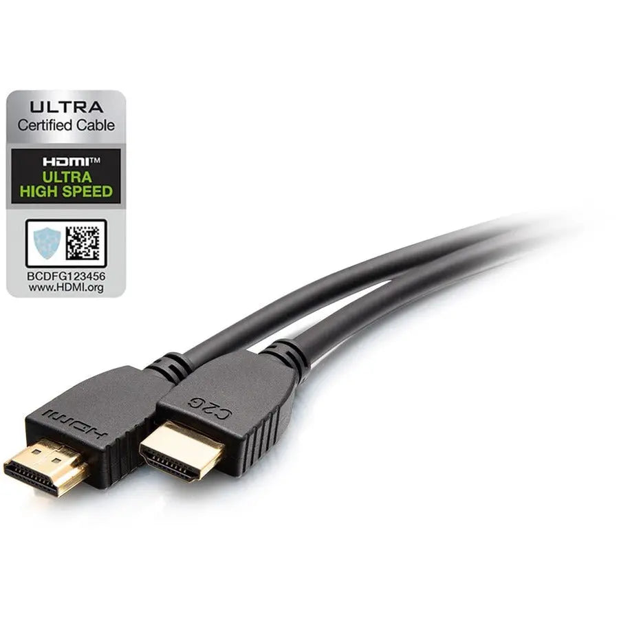 C2G 6ft Plus Series Ultra High Speed HDMI Cable with Ethernet - In-Wall CL2 Rated - 8K 60Hz - M/M - Black
