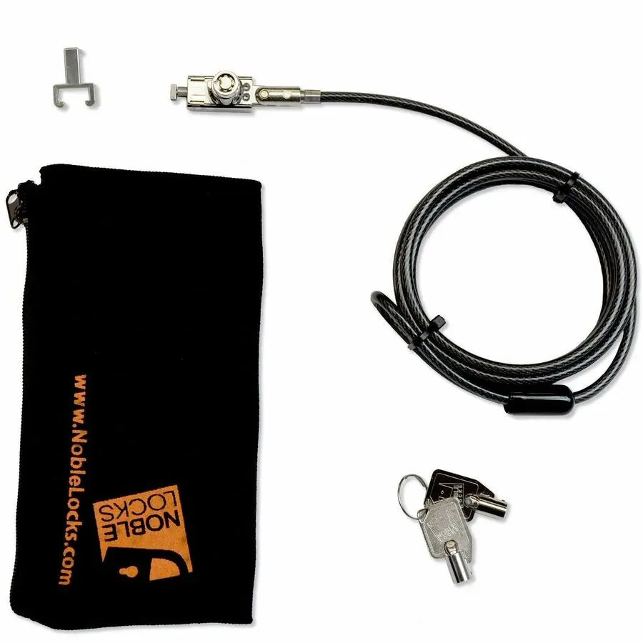 Noble NG04T Compact T-Bar Lock with Barrel Key – Secure Laptop and Peripherals with 6 ft Steel Cable