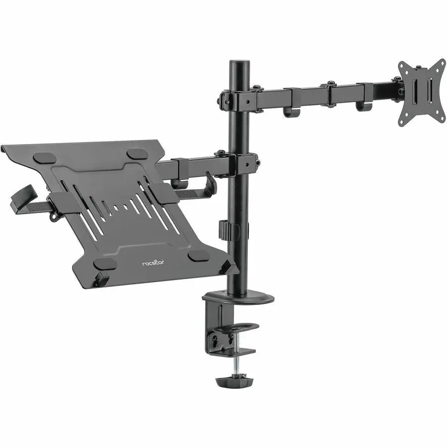 Rocstor ErgoReach EP16 Heavy Duty Monitor Arm with VESA Laptop Tray for 17-32 Inch Monitors and 10-15.6 Inch Laptops