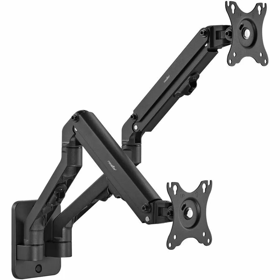 Rocstor Y10N014-B1 ErgoReach Dual Monitor Wall Mount Arm – Adjustable, Full Motion with Cable Management for 17-27 inch Displays