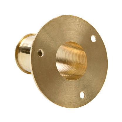 Whitecap Top Mount Flag Pole Socket - 1-Inch ID Polished Brass (Part S-5002BC)