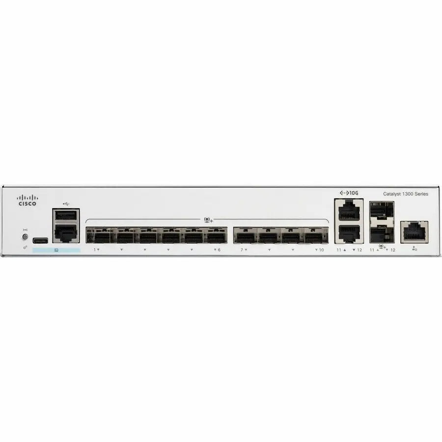 Cisco Catalyst C1300-12XS Layer 3 Switch – 10 Gigabit Ethernet, Rack-Mountable, Secure Office Network Connectivity