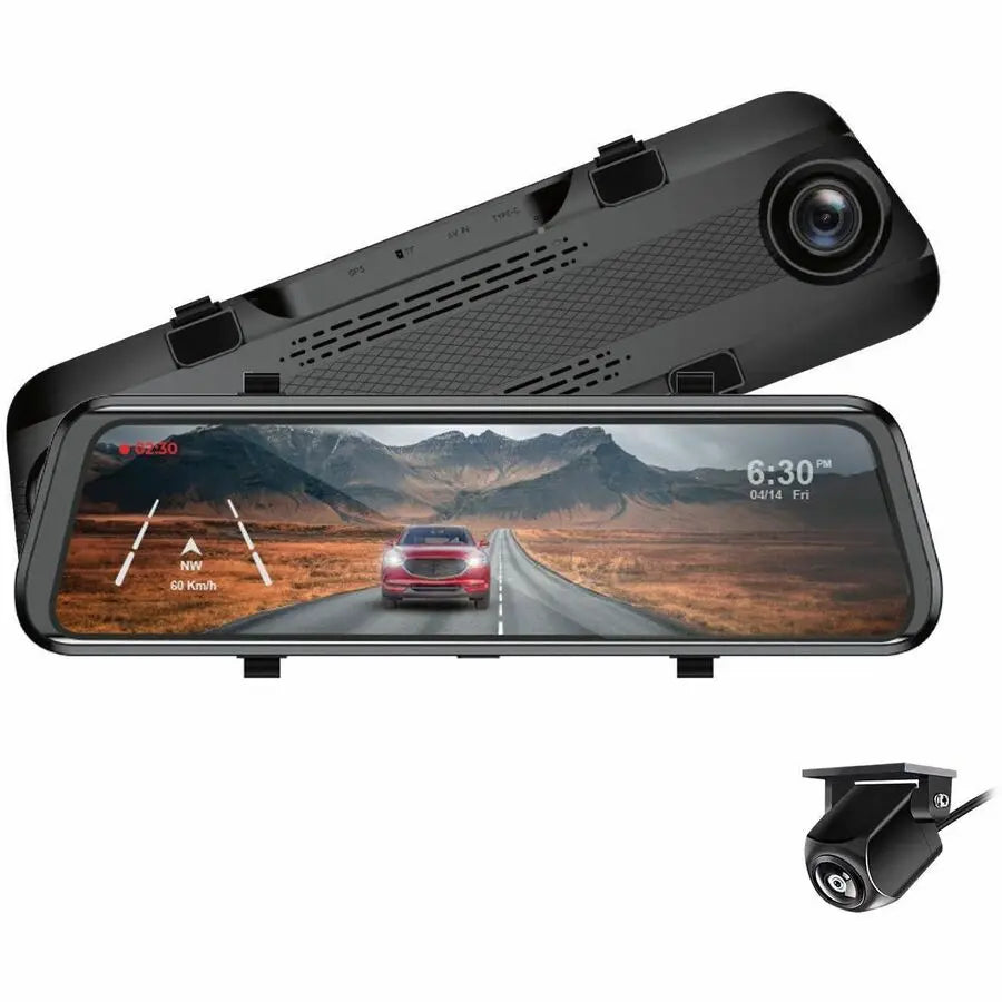 GekoGear Orbit D100 2-Channel 1080P Front and Rear Dashcam with HD Touchscreen and ADAS