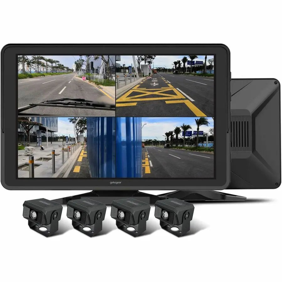 GekoGear Orbit T100 4-Channel 1080P Dash Cam for Trucks with 10.1 Inch IPS Screen