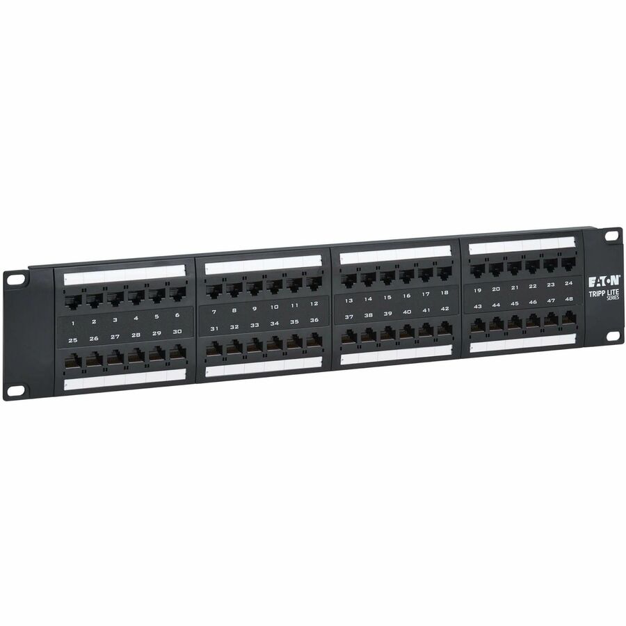 Eaton Tripp Lite Series 48-Port Cat6 Patch Panel N252-P48 for High-Density PoE++ Networks