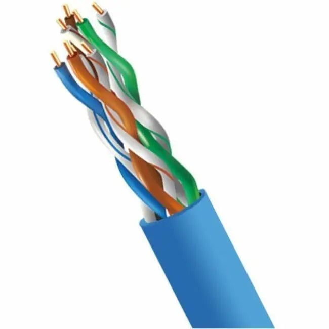 4XEM 1000ft Blue CAT5E Riser Bulk Network Cable - Solid Copper 24 AWG for High-Performance Ethernet and LAN Installations