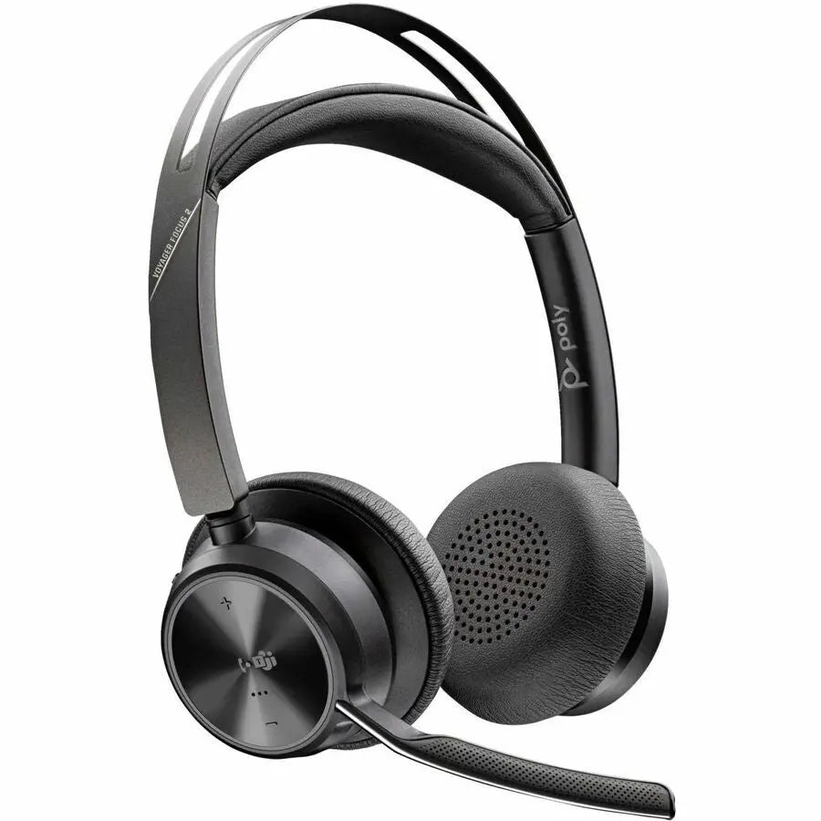 Poly Voyager Focus 2 Microsoft Teams Certified Bluetooth Headset with USB-C and A Adapters