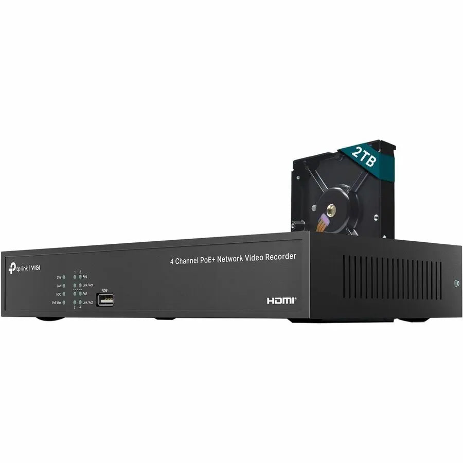 4 CHANNEL 4K POE+ NVR WITH 2TB PERP