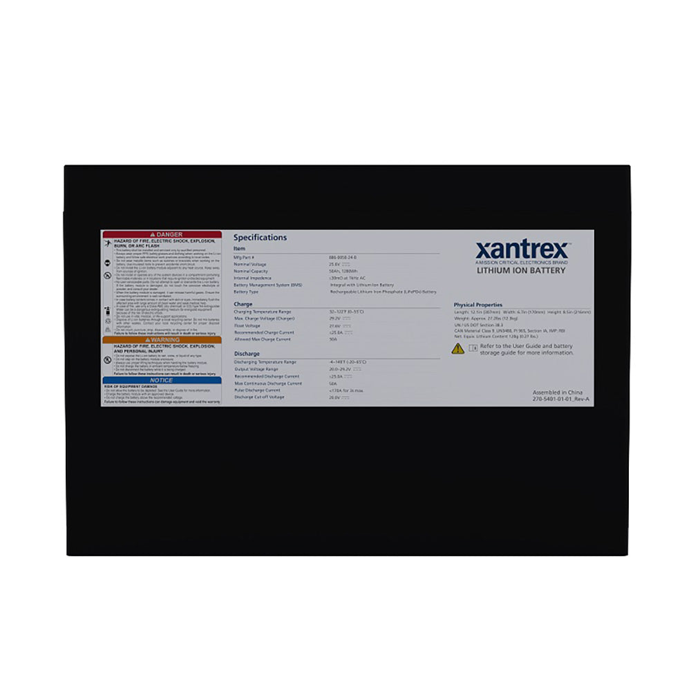Xantrex 24V 50Ah Lithium-Ion LiFePO4 Battery - High Performance Marine and RV Power Solution