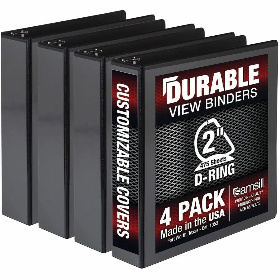 Samsill MP46460 Black Heavy-Duty D-Ring Binder for Office and School Use