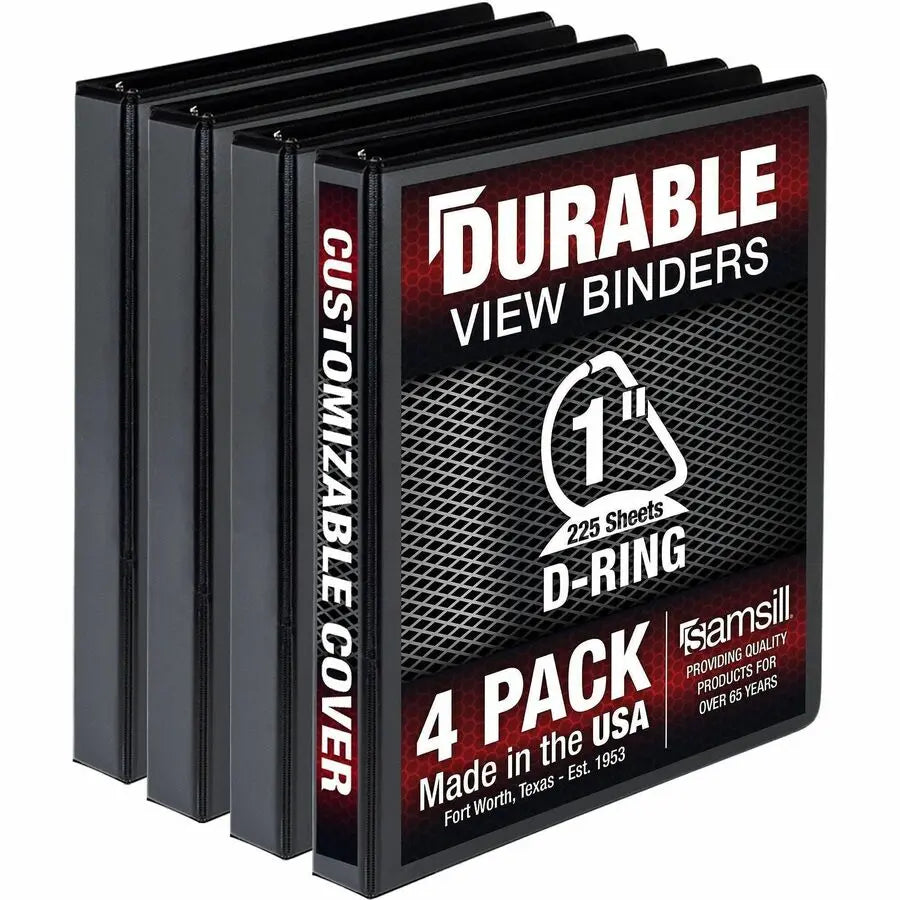 Samsill MP46430 Black Heavy-Duty D-Ring Binder for Office and School Use