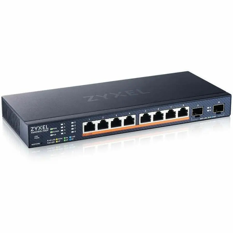 ZYXEL XMG1915-10EP 8-Port 2.5G Multi-Gigabit PoE Switch with 10G Uplinks and Nebula Cloud Management
