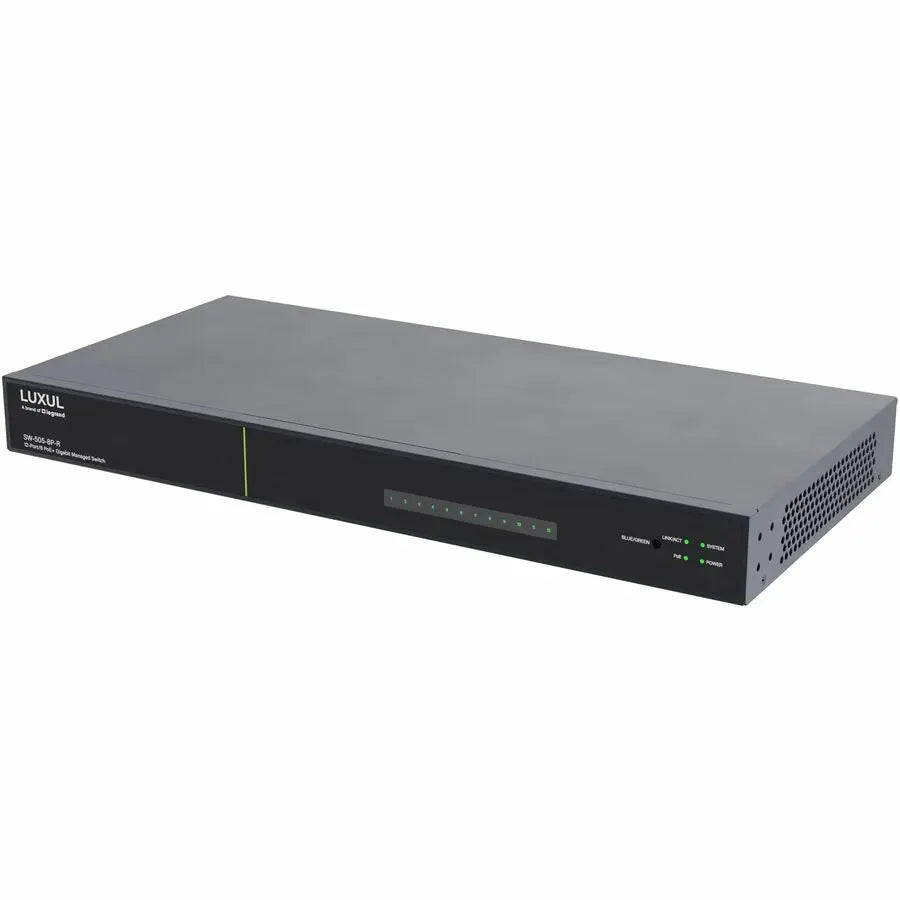 Luxul SW-505-8P-R 12-Port Managed Ethernet Switch with 8 PoE+ Gigabit Ports and SFP Expansion