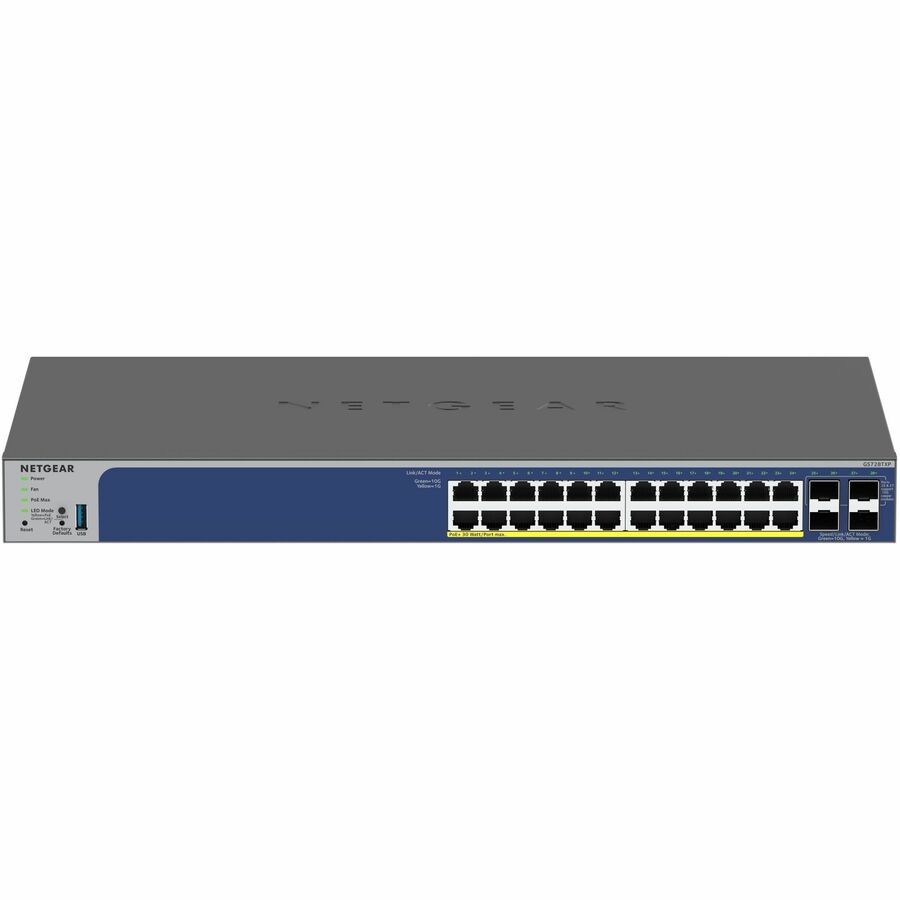 Netgear GS728TXPv3 Gigabit PoE+ Smart Switch with 4 SFP+ Ports and 380W Power Budget