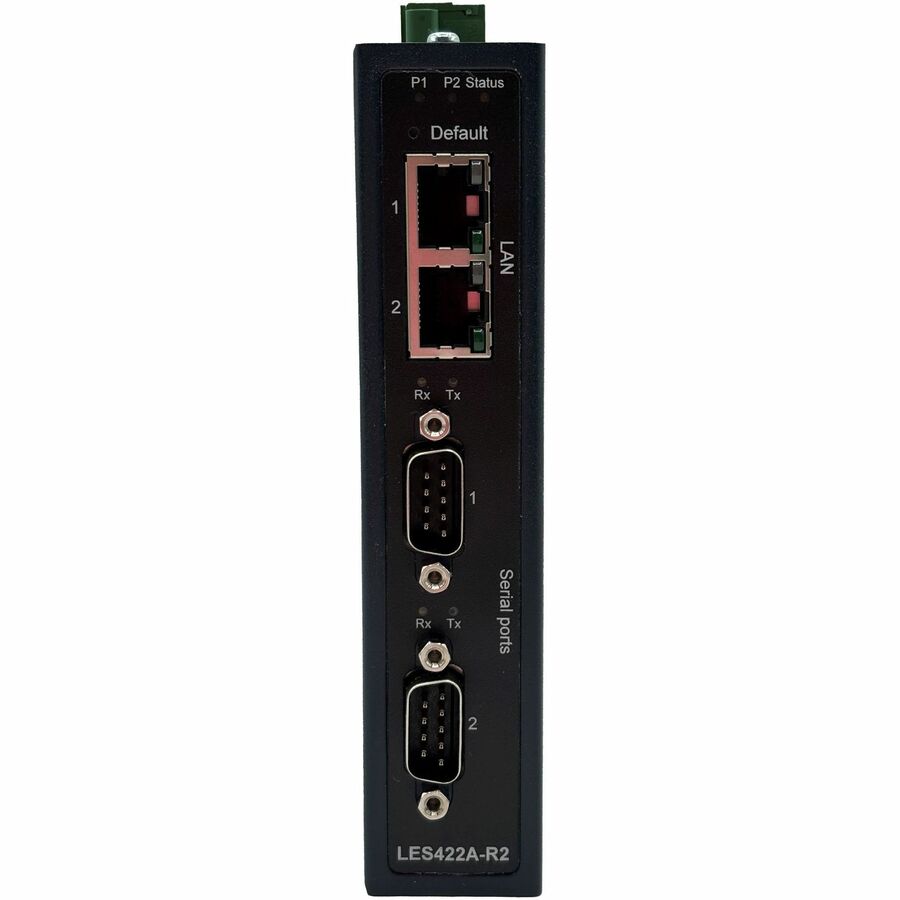 Black Box LES422A-R2 Industrial RS-232/422/485 Serial Device Server for Ethernet Networking