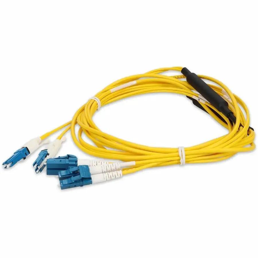 AddOn 3m 2xCS to 2xLC Yellow OS2 Quadplex OFNR Riser-Rated Single-Mode Fiber Patch Cable by ADDON
