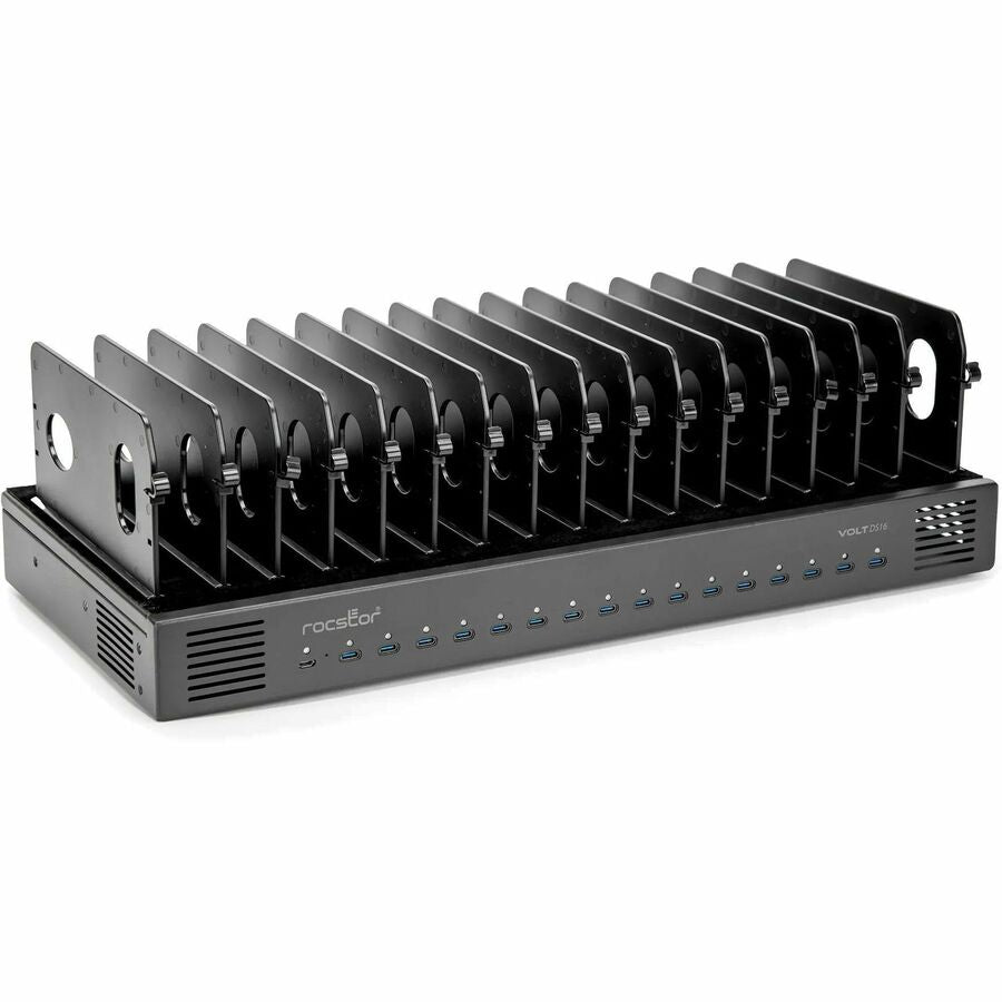 Rocstor Volt DS16 USB-C 16 Port Desktop Charging Station with Top Dividers and 67W Power per Port