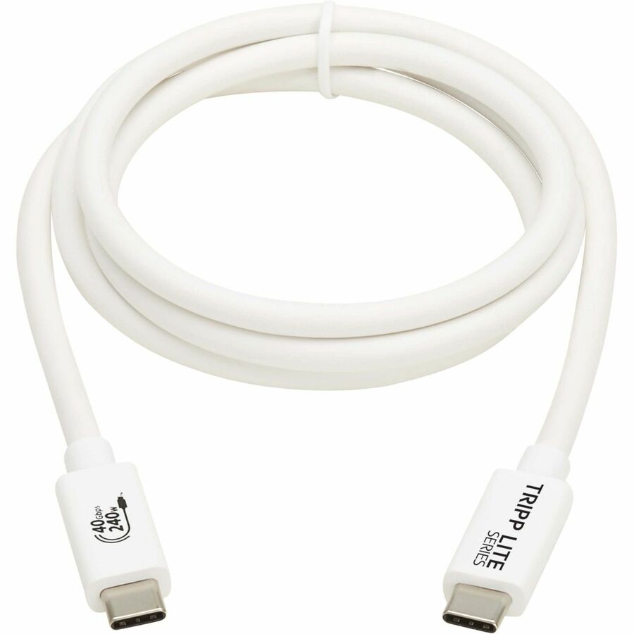 Tripp Lite U521-1P0M-WH USB4 40Gbps USB-C Cable, 8K 60Hz, 240W PD, White