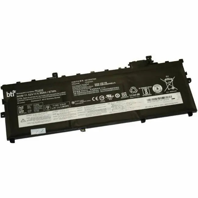 BTI 01AV494-BTI Battery for Lenovo ThinkPad X1 Carbon 5th Gen - 11.52V, 57Wh, 3 Cell Replacement Notebook Battery