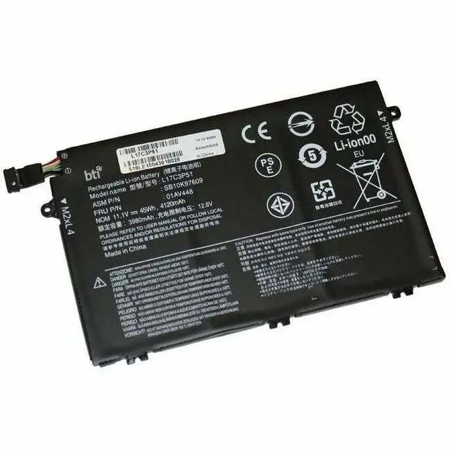 Battery Technology Inc. 01AV445-BTI 11.1V 45Wh Lithium-Ion Notebook Battery for Lenovo ThinkPad E Series