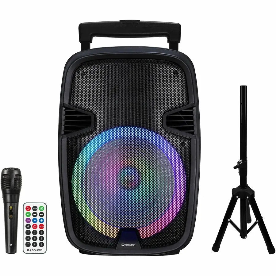 IQ Sound IQ-5715DJBT Portable Bluetooth Speaker System - 15-Inch, 40W RMS, Black