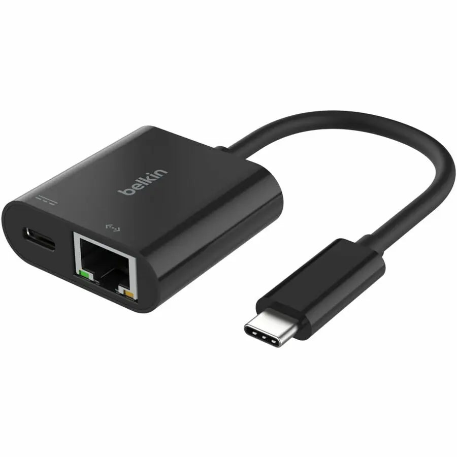 Belkin Connect USB-C to Ethernet + Charge Adapter 100W – Portable High-Speed Ethernet and Power Solution