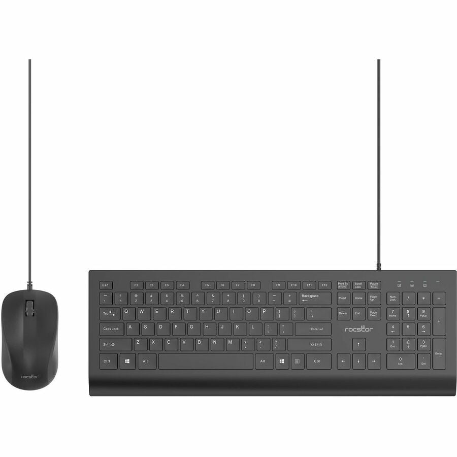 Rocstor Premium CK1 Wired USB Keyboard and Mouse Combo Set