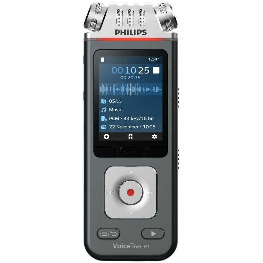 Philips DVT6115 VoiceTracer Audio Recorder with 8GB, Noise-Free Microphone, and Smartphone Control