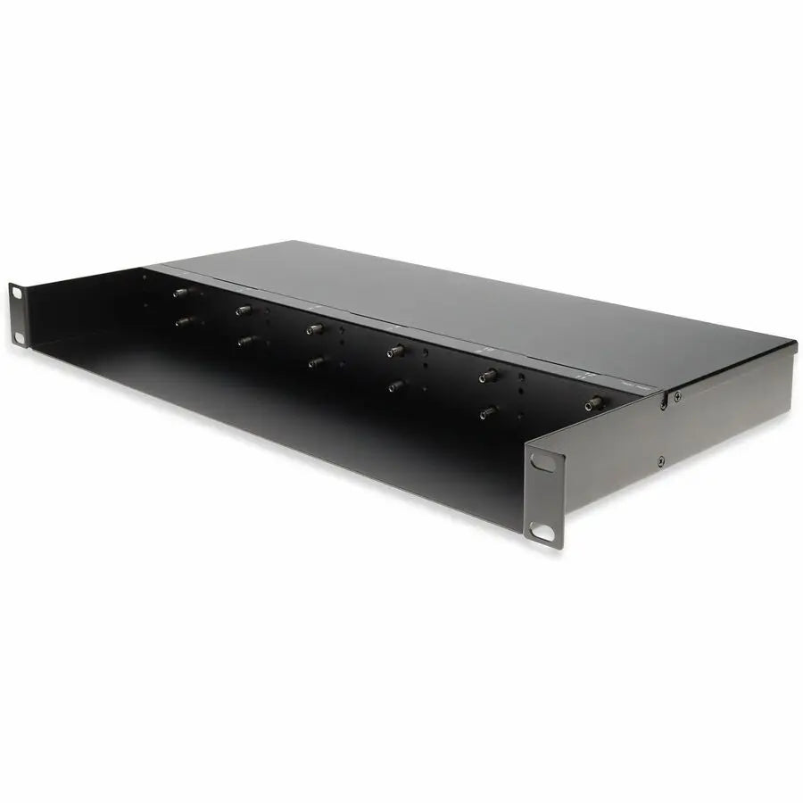 AddOn Industrial 1G Media Converter Chassis with 12 Slots, Dual DC Power Supply, 1U Rack Mount