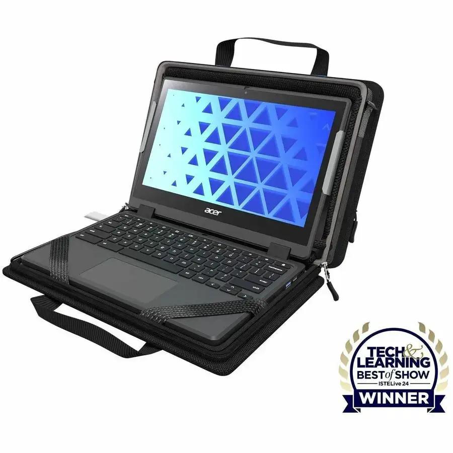 MAXCases Explorer 5 Work-In Carrying Case for 11-Inch Chromebooks with Shoulder Strap - Black by MAXCases