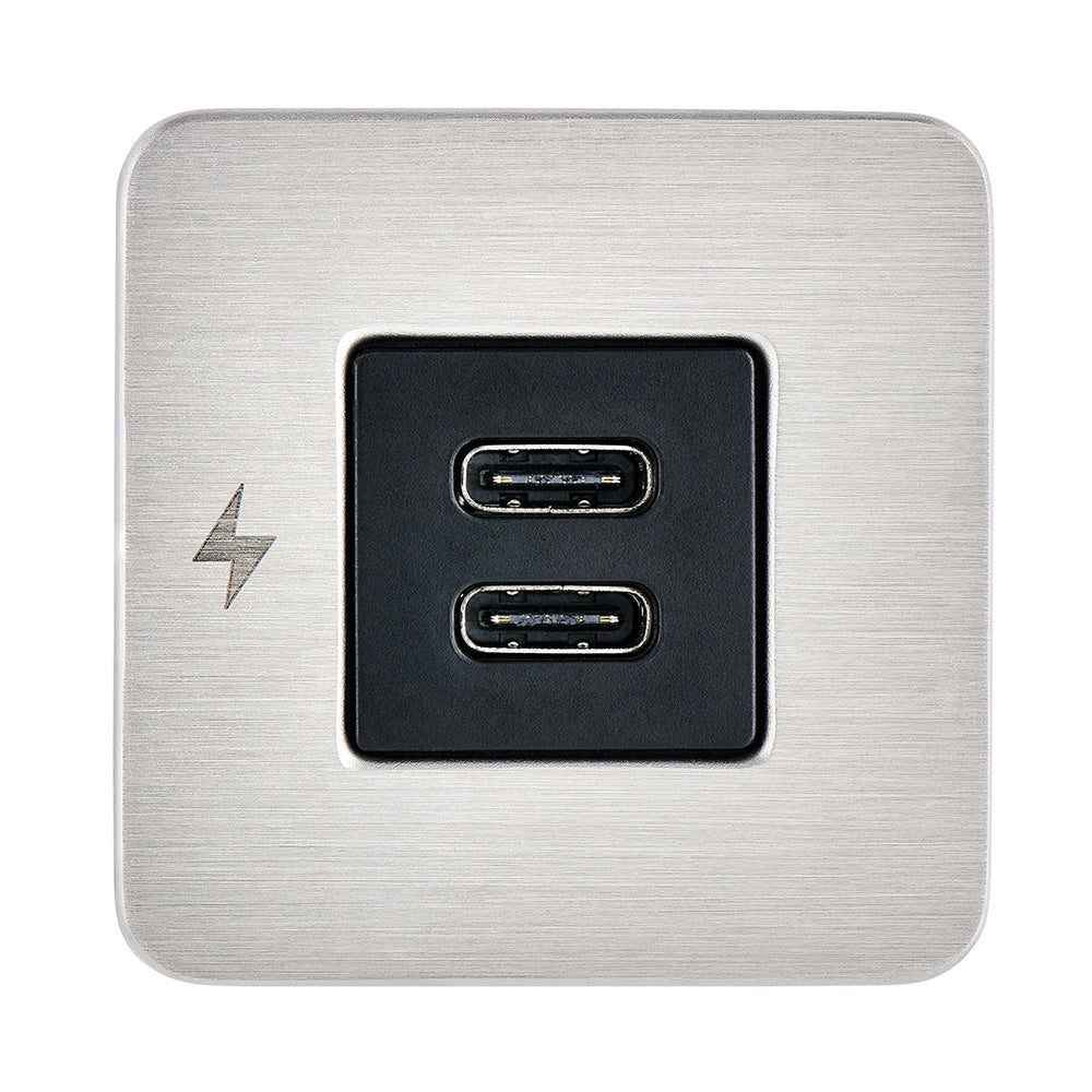 Scanstrut TILE USB-C Interior Charging Socket - 12/24V Stainless Steel Bezel