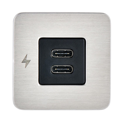 Scanstrut TILE USB-C Interior Charging Socket - 12/24V Stainless Steel Bezel