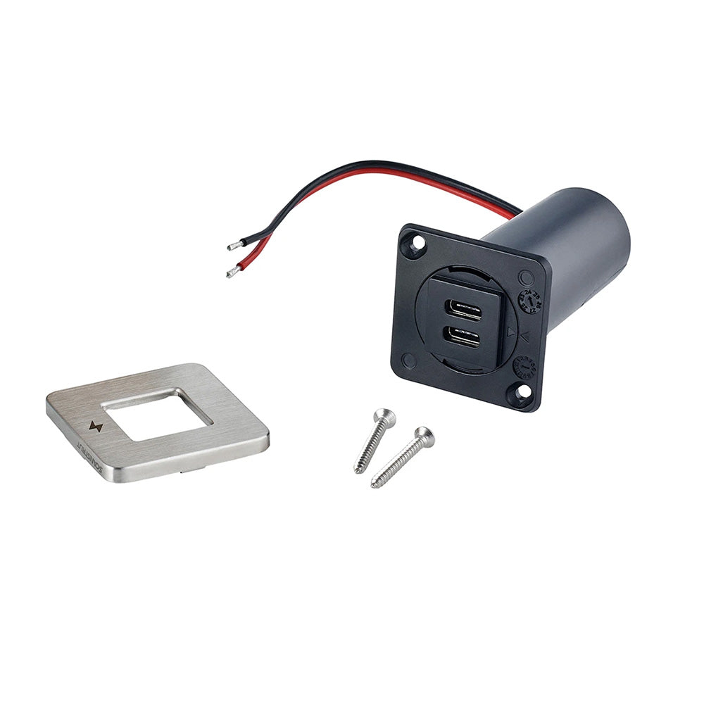 Scanstrut TILE USB-C Interior Charging Socket - 12/24V Stainless Steel Bezel